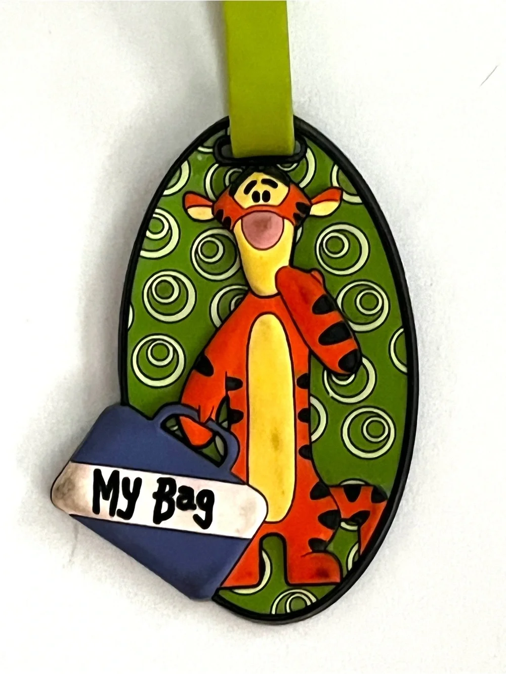 Disney Tigger Bag Tag- cheerful, colorful- detailed embossed  rubber design